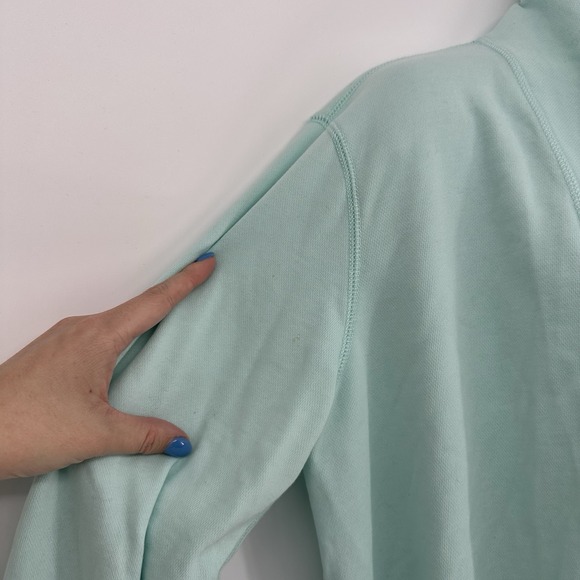 Tommy Bahama Sz M Aqua Open Front Cardigan Sweater Pocket Slouchy Oversized - Picture 8 of 8